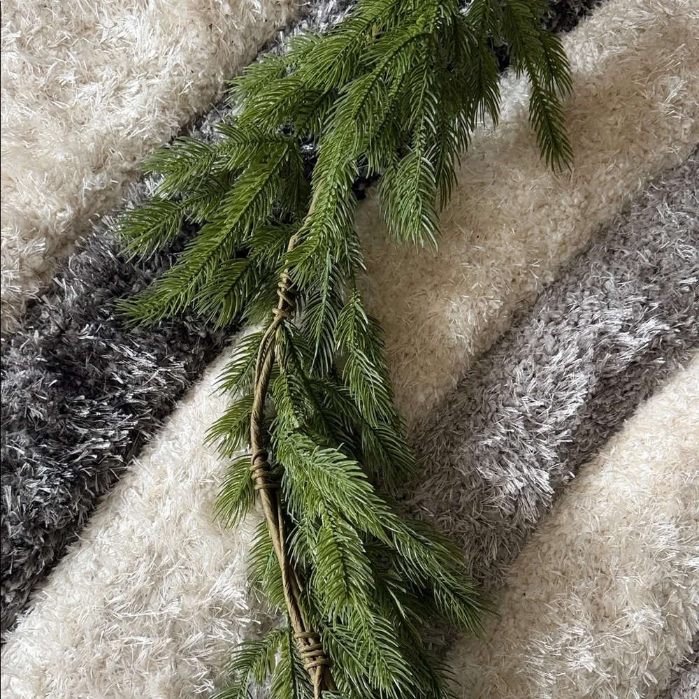 Green Pine Garland with Realistic Needles